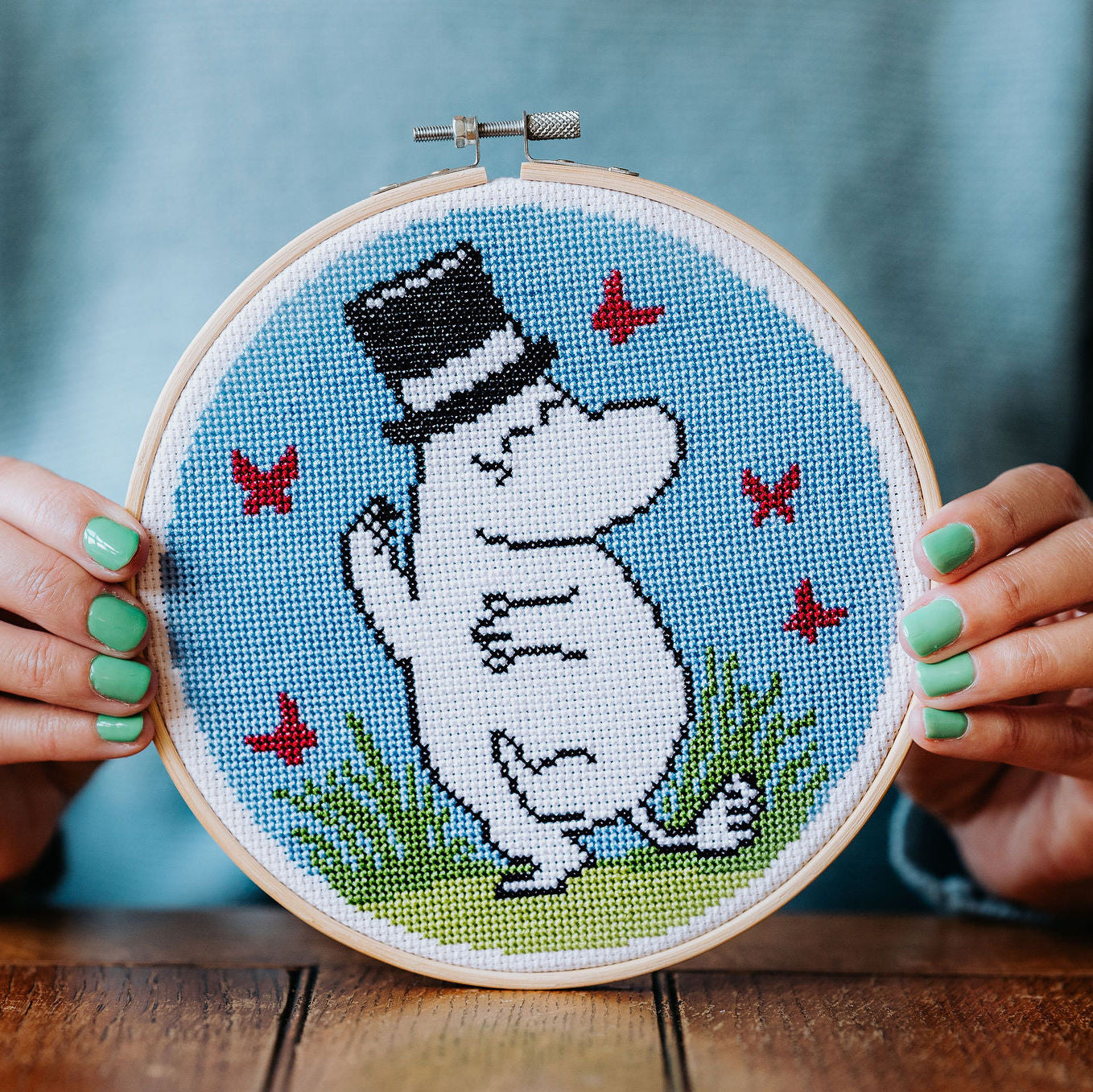 Moomin Cross Stitch Kit - Moominpappa Dancing
