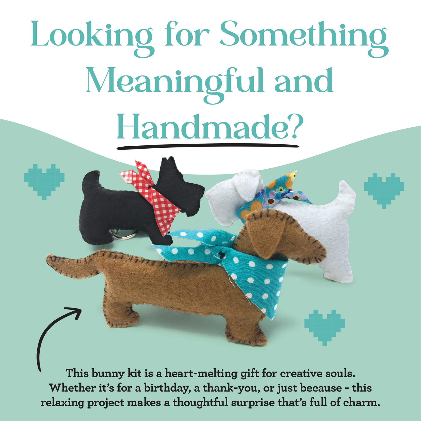 Three Felt Puppies Sewing Craft Kit