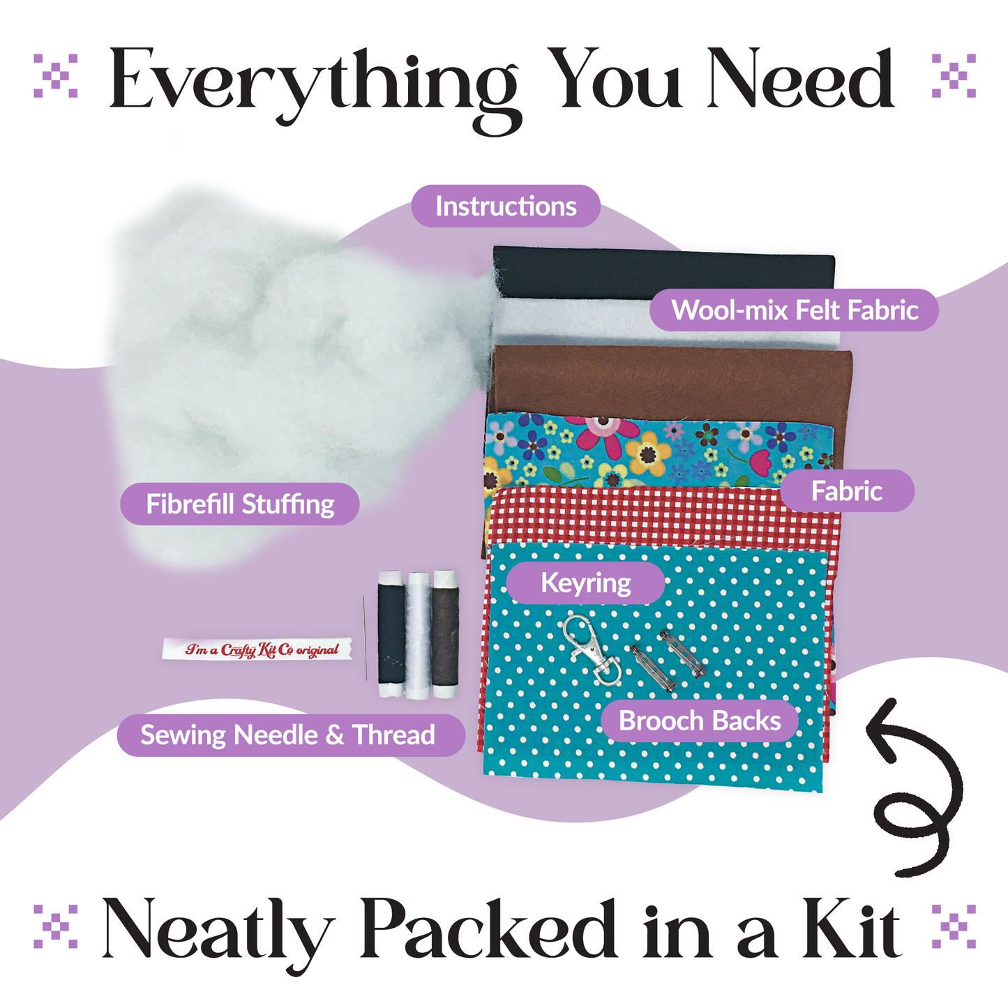 Three Felt Puppies Sewing Craft Kit