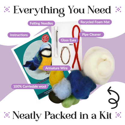 British Birds Blue Tit Needle Felting Craft Kit