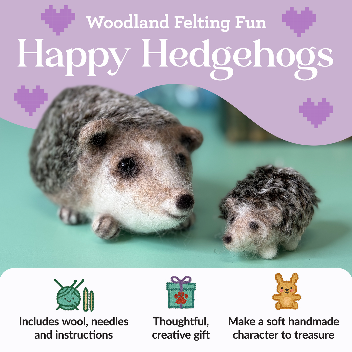 Happy Hedgehogs Needle Felting Craft Kit