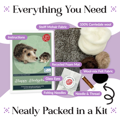 Happy Hedgehogs Needle Felting Craft Kit