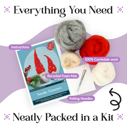 Nordic Gnomes Needle Felting Craft Kit