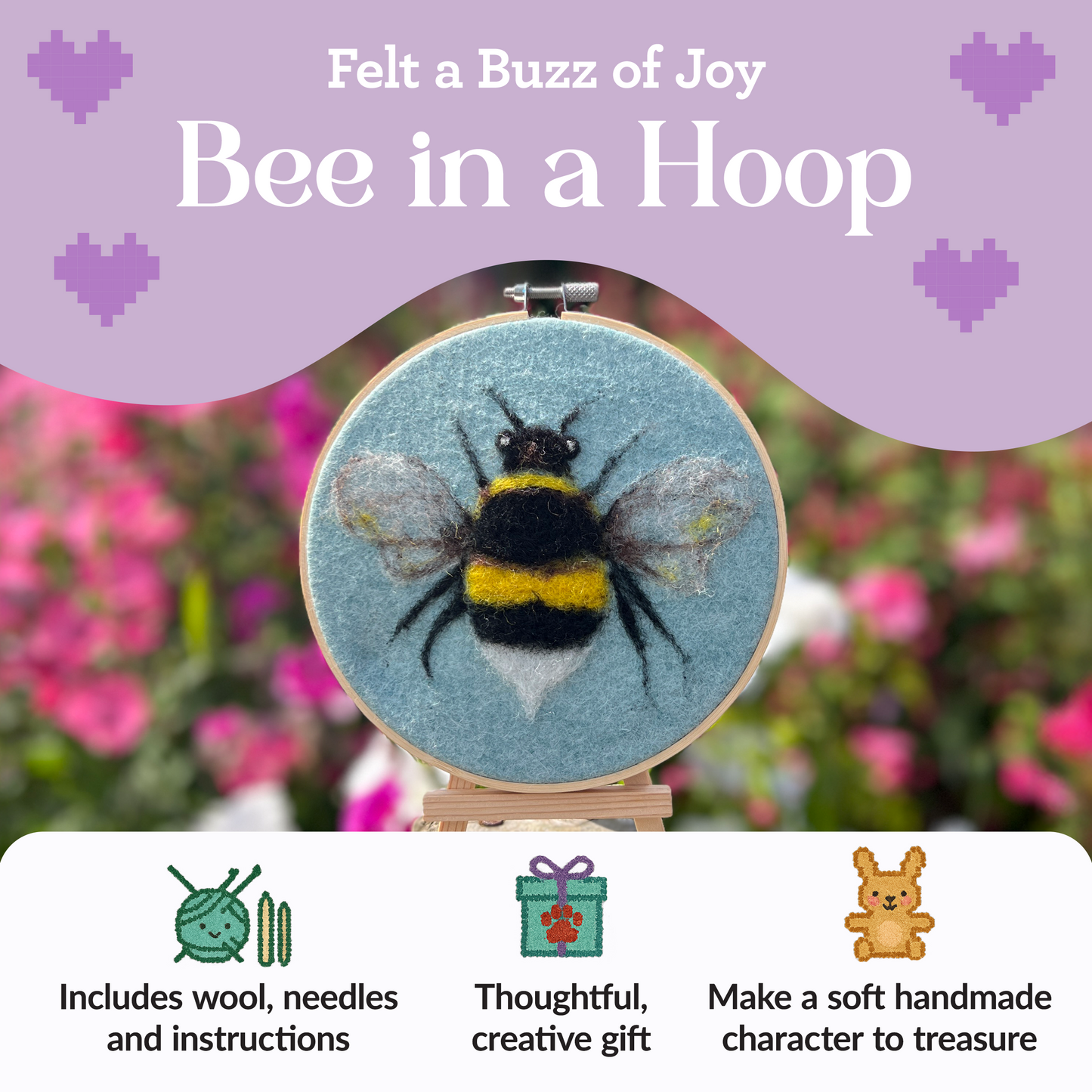Bee in a Hoop Needle Felt Craft Kit