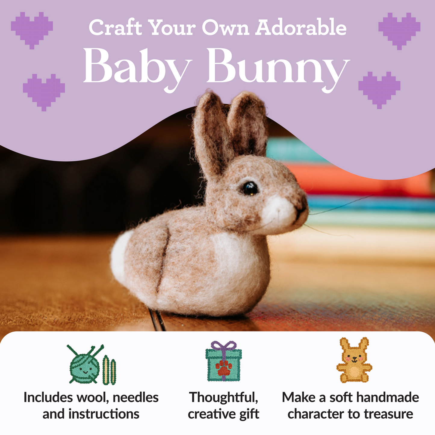 Baby Bunny Needle Felting Craft Kit