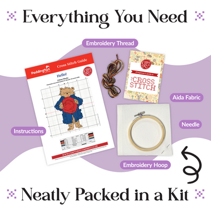 Paddington -  Hello!  Mini Cross Stitch Kit