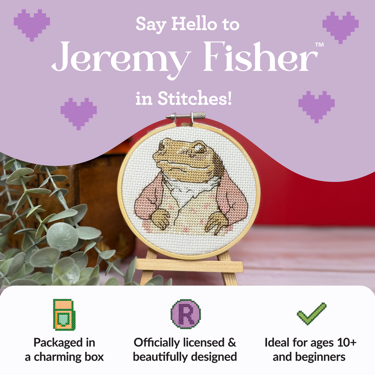 Beatrix Potter - Jeremy Fisher Mini Cross Stitch Kit
