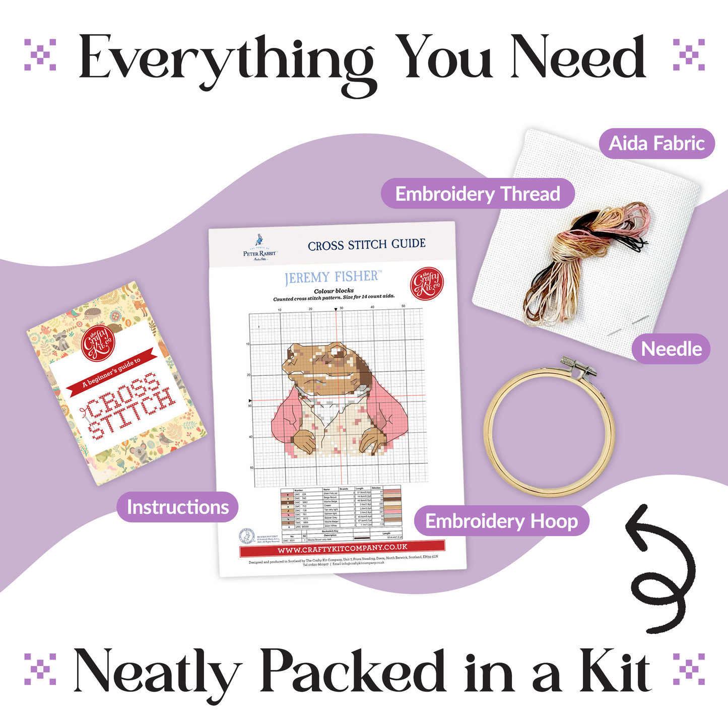 Beatrix Potter - Jeremy Fisher Mini Cross Stitch Kit