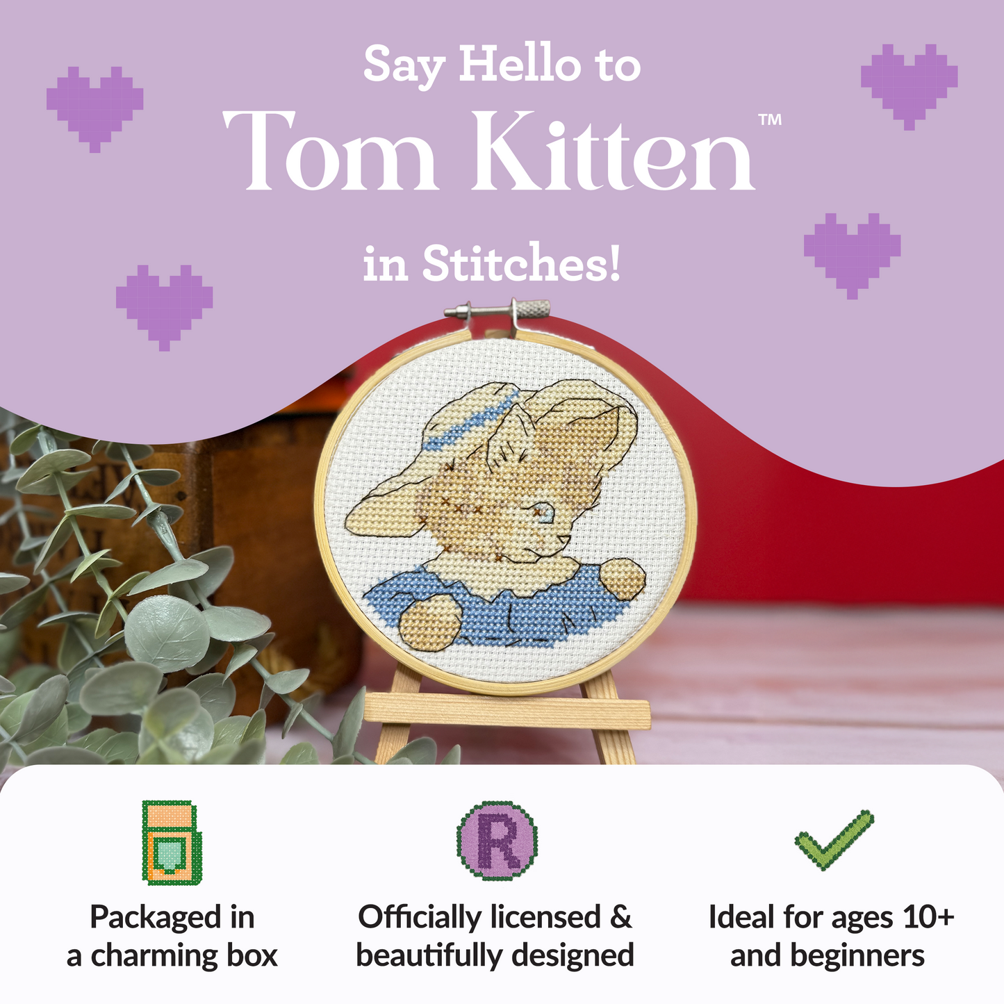 Beatrix Potter - Tom Kitten Mini Cross Stitch Kit