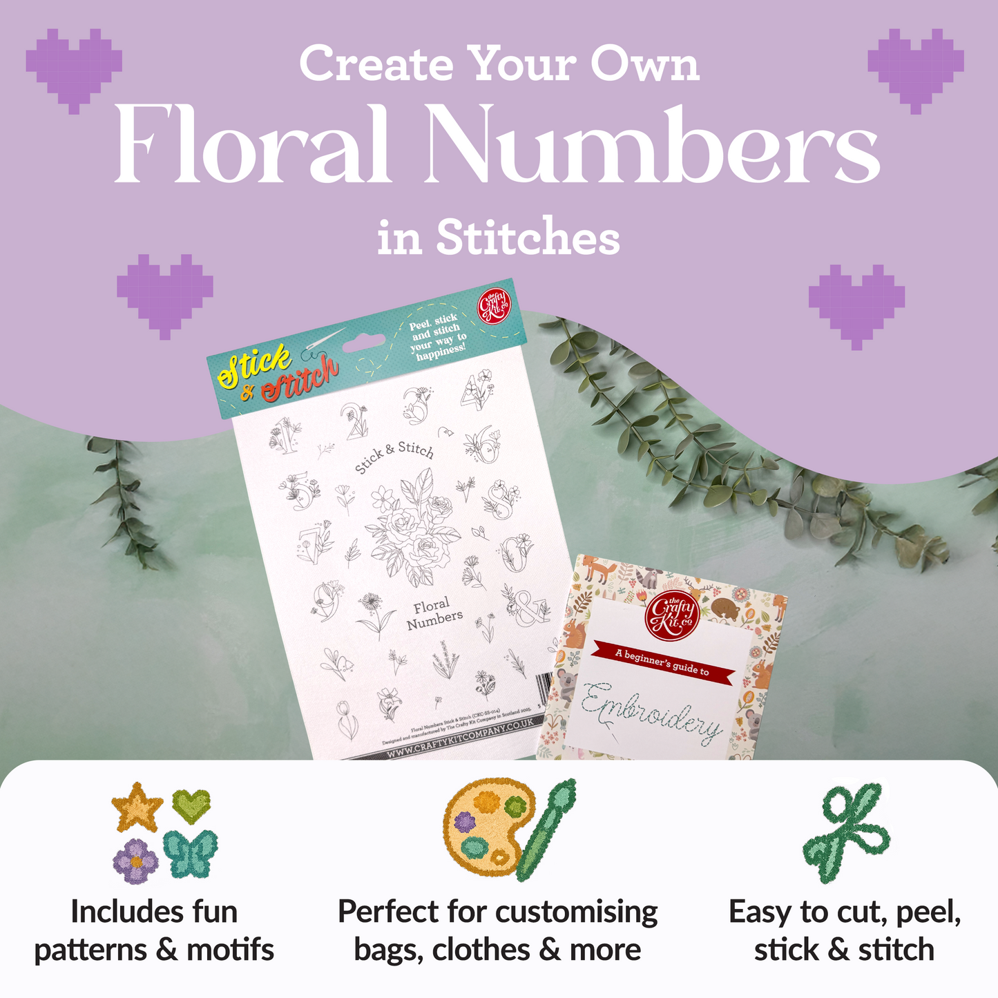 Floral Numbers Stick & Stitch Embroidery