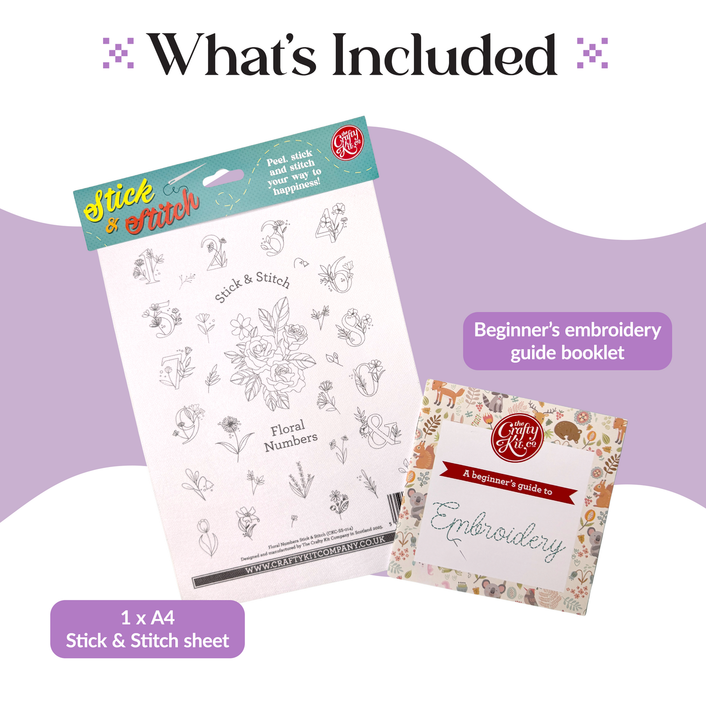 Floral Numbers Stick & Stitch Embroidery