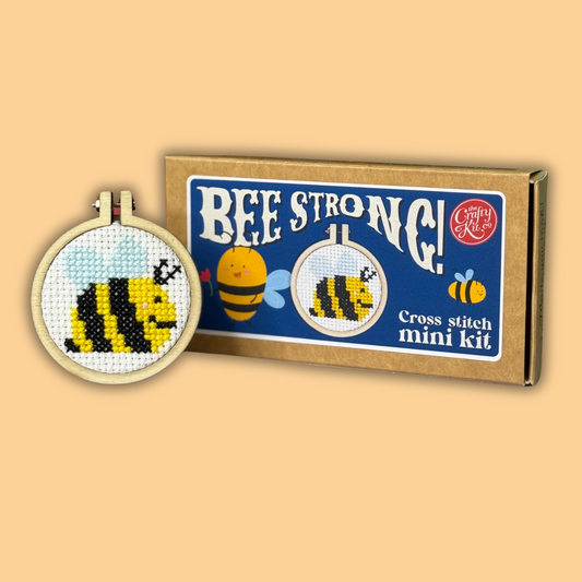Bee Strong! Mini Matchbox Cross Stitch Kit