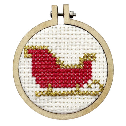Dashing Through The Snow! Mini Matchbox Christmas Cross Stitch Kit