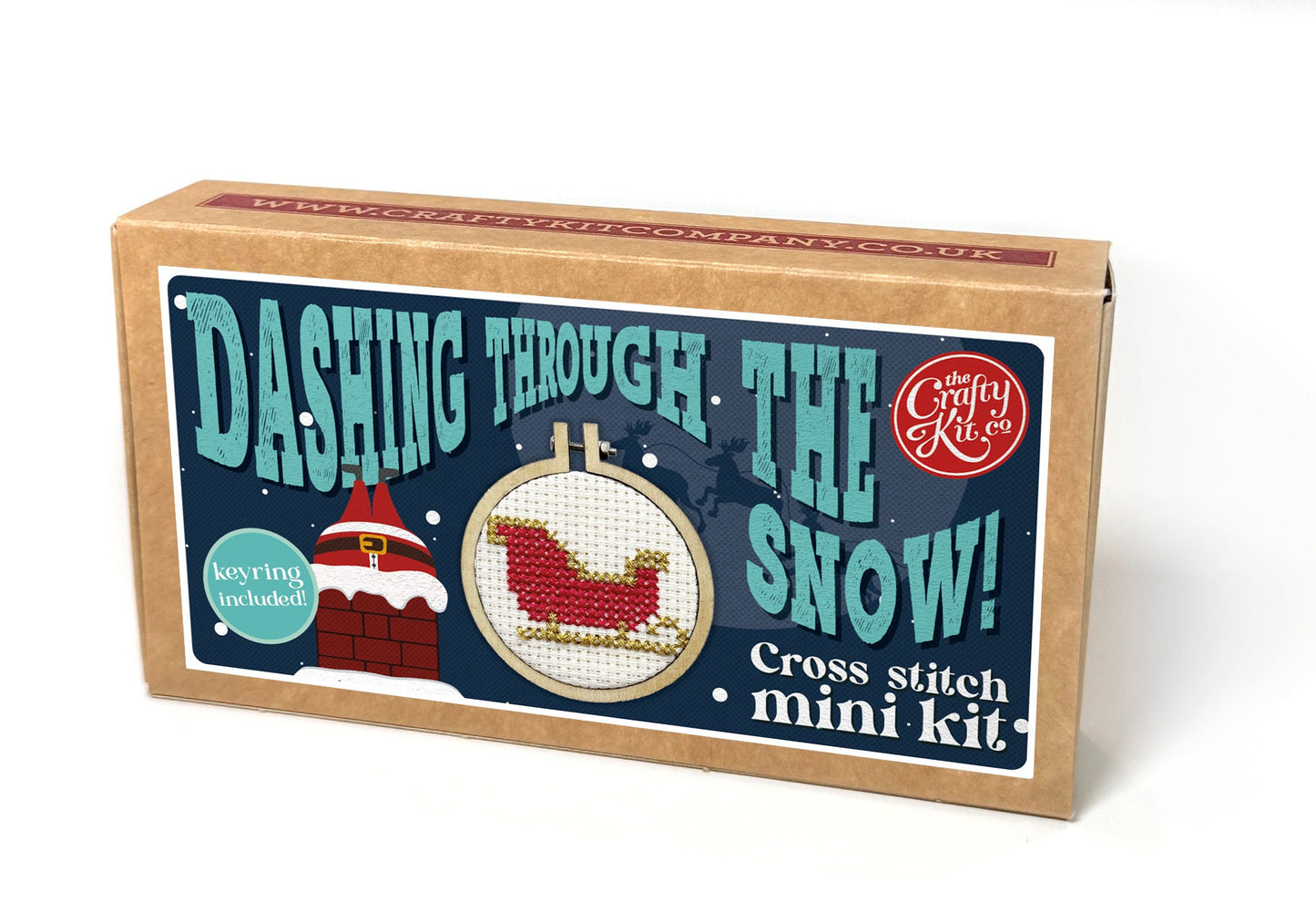 Dashing Through The Snow! Mini Matchbox Christmas Cross Stitch Kit