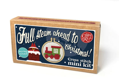 Full Steam Ahead To Christmas! Mini Matchbox Christmas Cross Stitch Kit