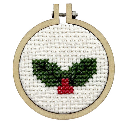 Have a Holly, Jolly Christmas! Mini Matchbox Christmas Cross Stitch Kit