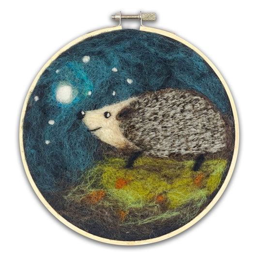 Hedgehog in a Hoop Needle Felting Craft Kit