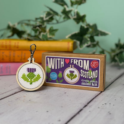 With Love from Scotland (Thistle) Mini Matchbox Cross Stitch Kit