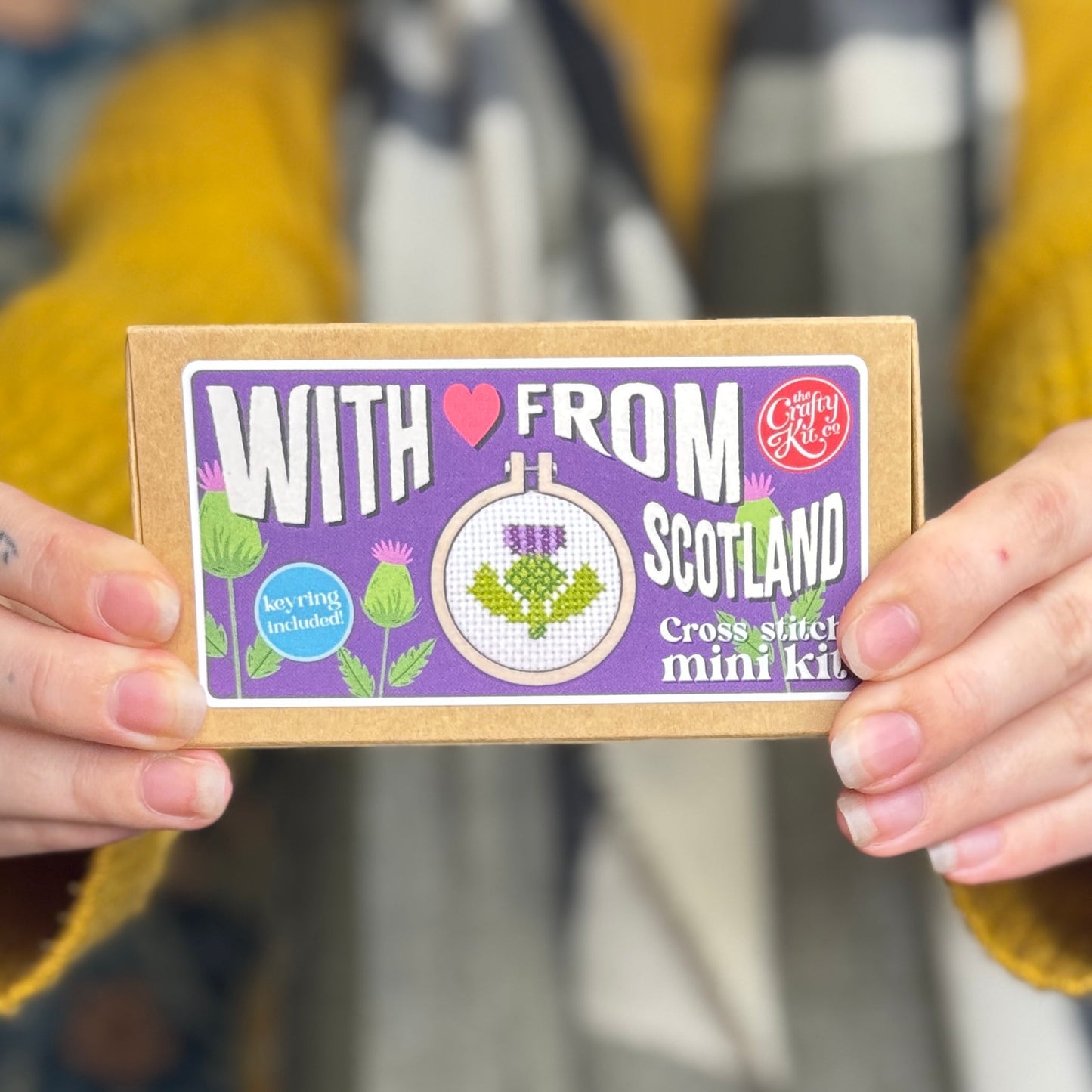 With Love from Scotland (Thistle) Mini Matchbox Cross Stitch Kit