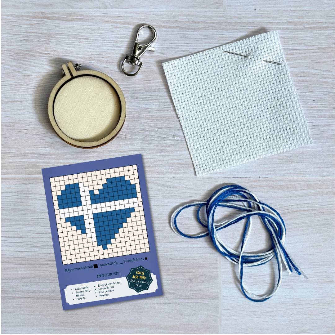 I Heart Shetland! Mini Matchbox Cross Stitch Kit