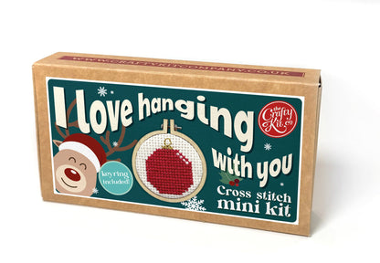 I Love Hanging with You Mini Matchbox Christmas Cross Stitch Kit