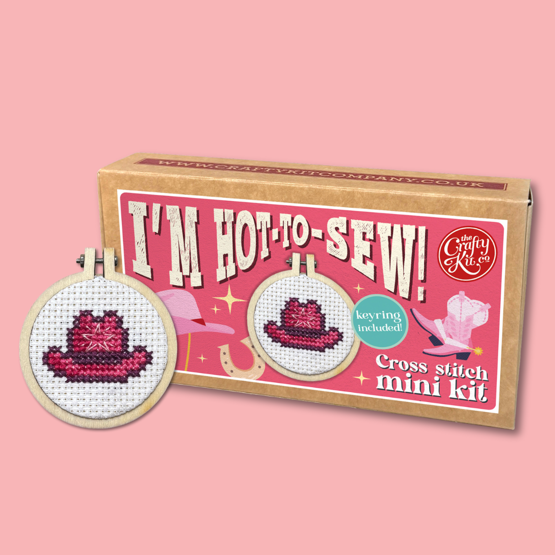 I'M HOT-TO-SEW! (cowboy hat) Mini Matchbox Cross Stitch Kit