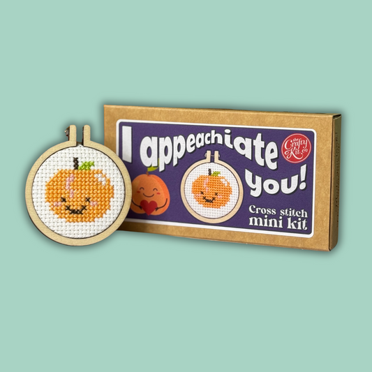 I Appeachiate You! Mini Matchbox Cross Stitch Kit