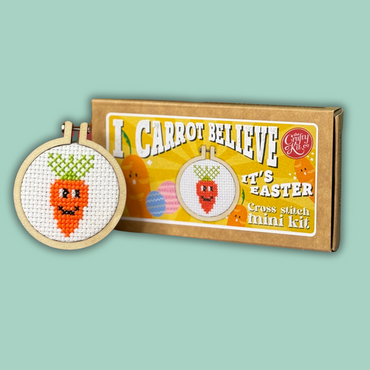 I Carrot Believe It's Easter Mini Matchbox Cross Stitch Kit