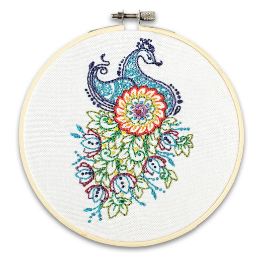 Indian Peacock Embroidery Kit