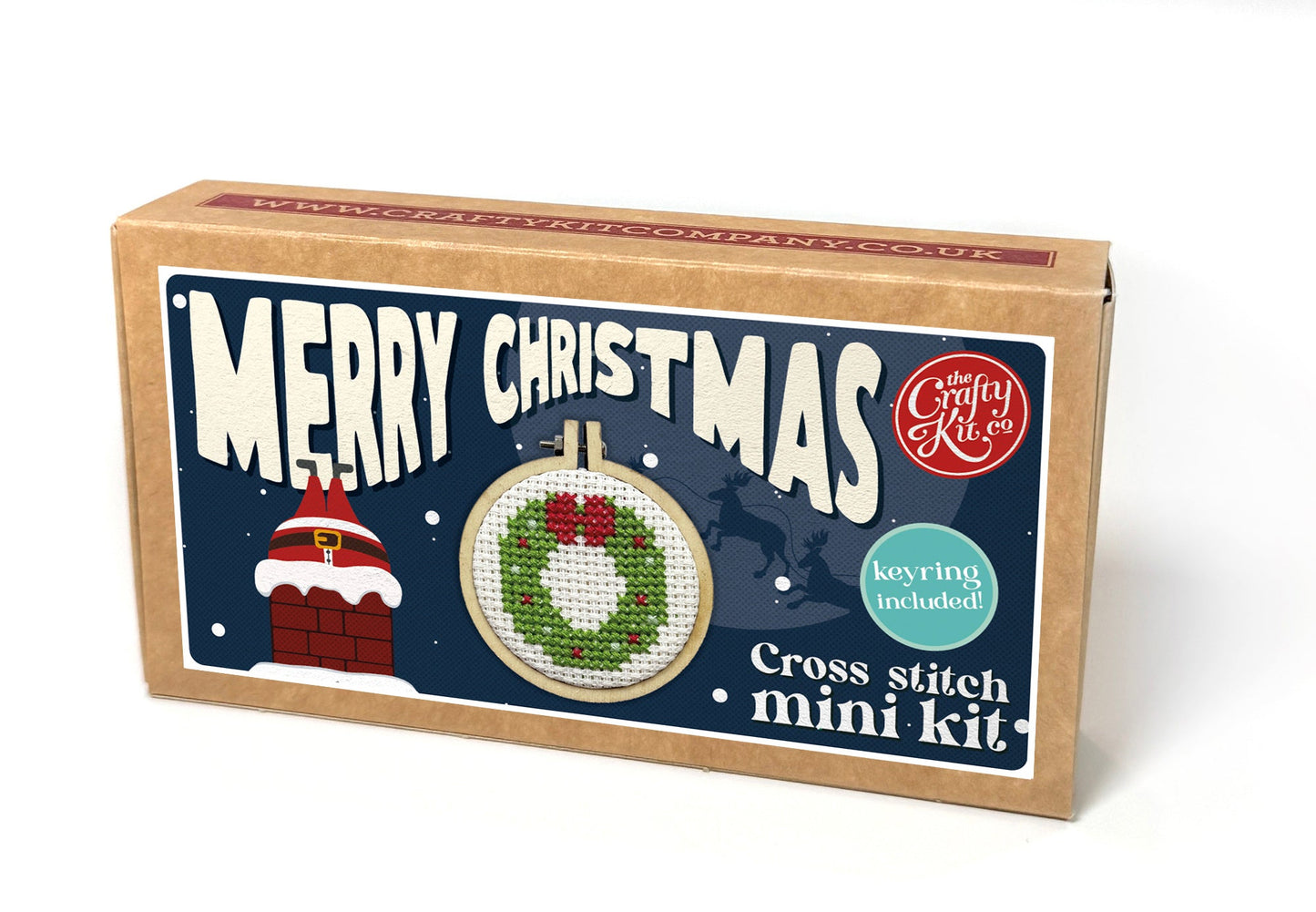 Merry Christmas Mini Matchbox Christmas Cross Stitch Kit