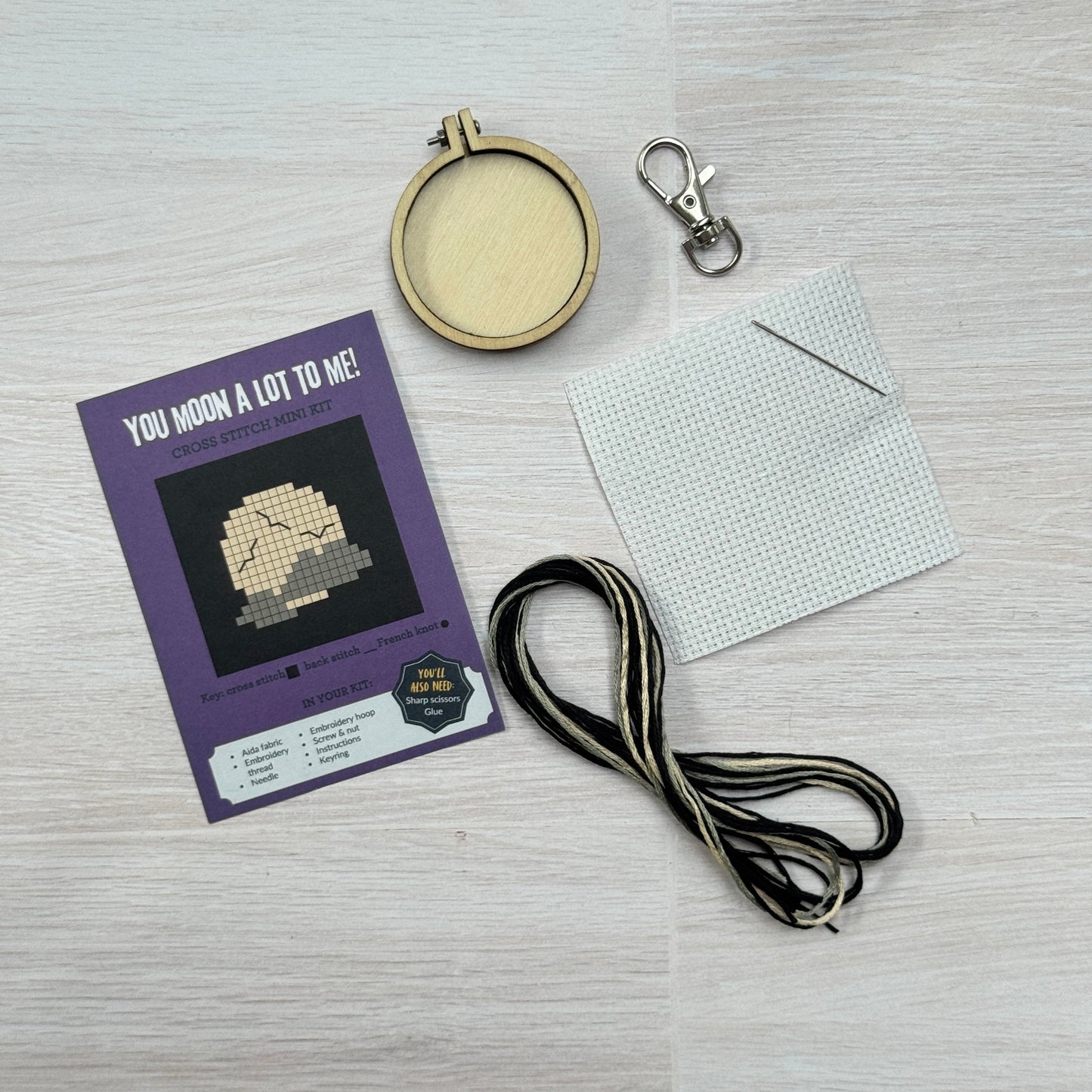 You Moon a Lot to Me! Halloween Mini Matchbox Cross Stitch Kit
