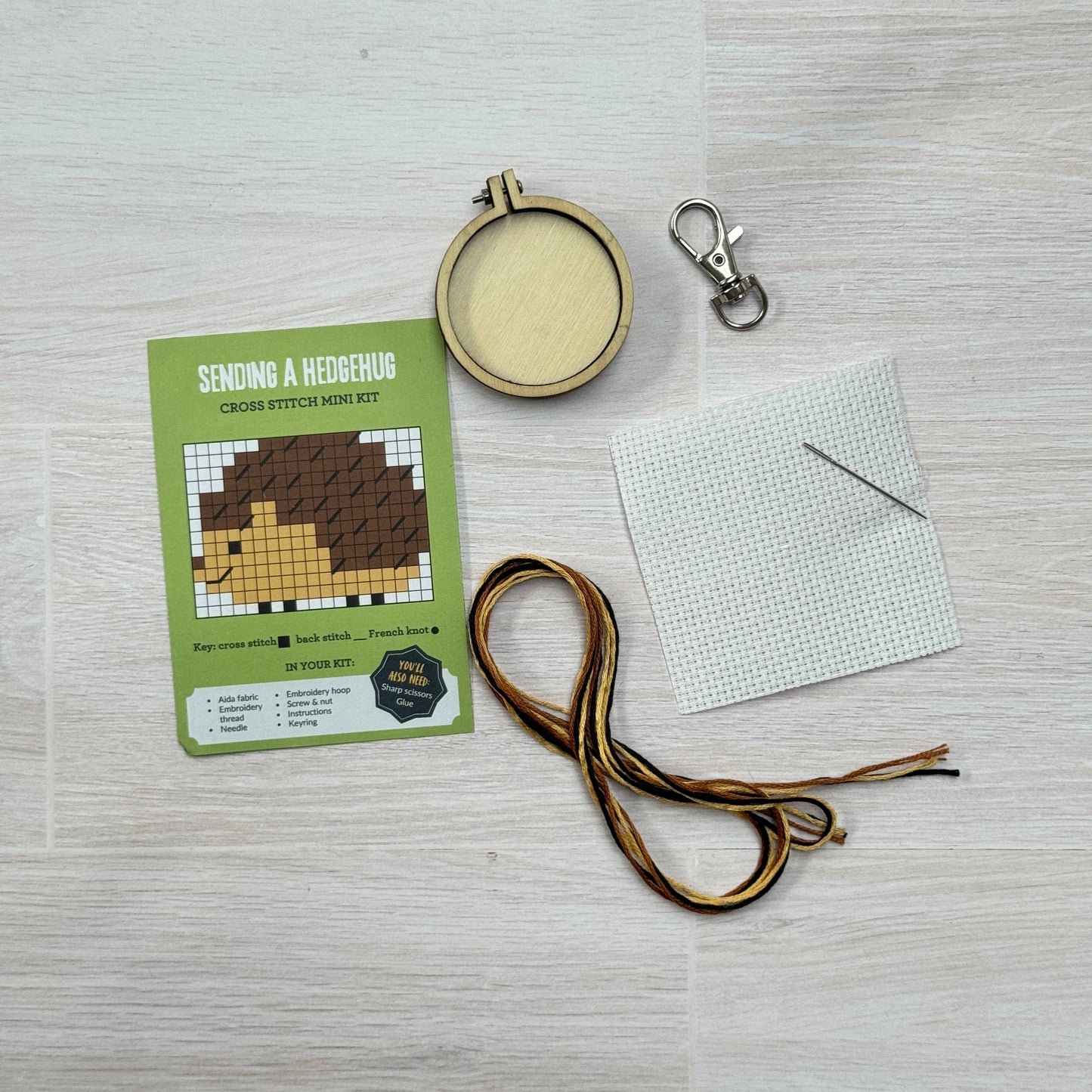 Sending a Hedgehug Mini Matchbox Cross Stitch Kit