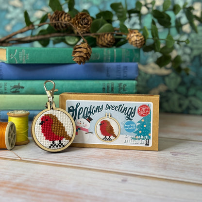 Seasons Tweetings Mini Matchbox Christmas Cross Stitch Kit