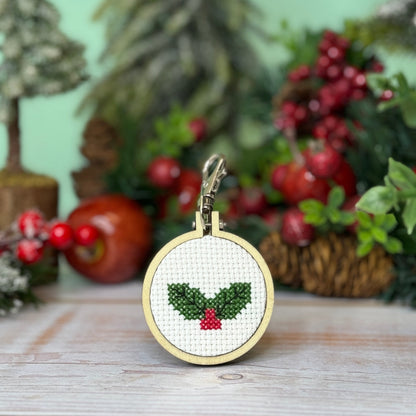 Have a Holly, Jolly Christmas! Mini Matchbox Christmas Cross Stitch Kit