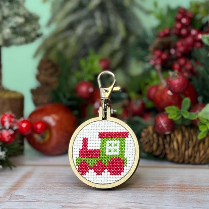 Full Steam Ahead To Christmas! Mini Matchbox Christmas Cross Stitch Kit