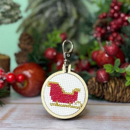 Dashing Through The Snow! Mini Matchbox Christmas Cross Stitch Kit