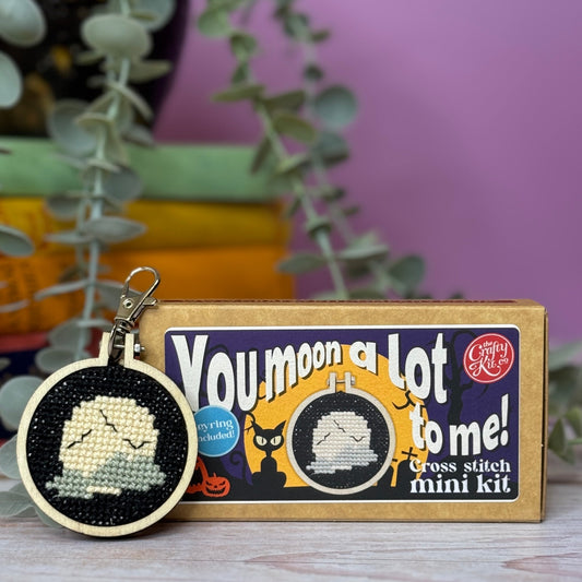 You Moon a Lot to Me! Halloween Mini Matchbox Cross Stitch Kit