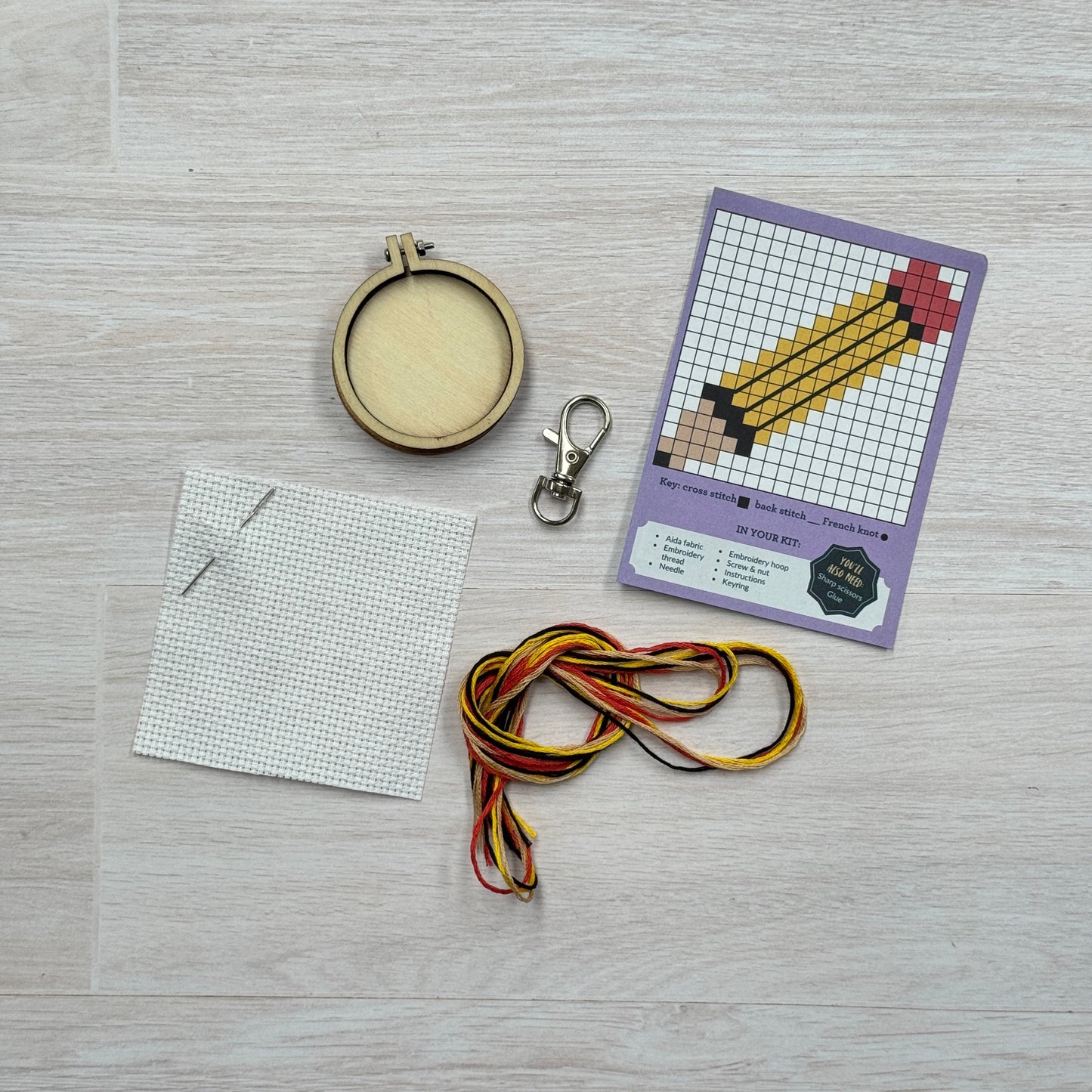 Thank you, Teacher! (pencil) Mini Matchbox Cross Stitch Kit