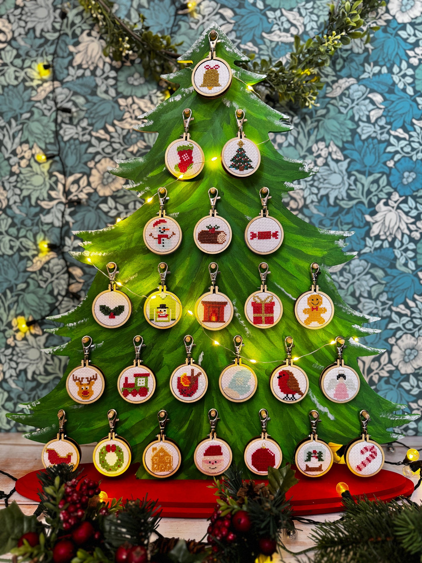 Have a Holly, Jolly Christmas! Mini Matchbox Christmas Cross Stitch Kit