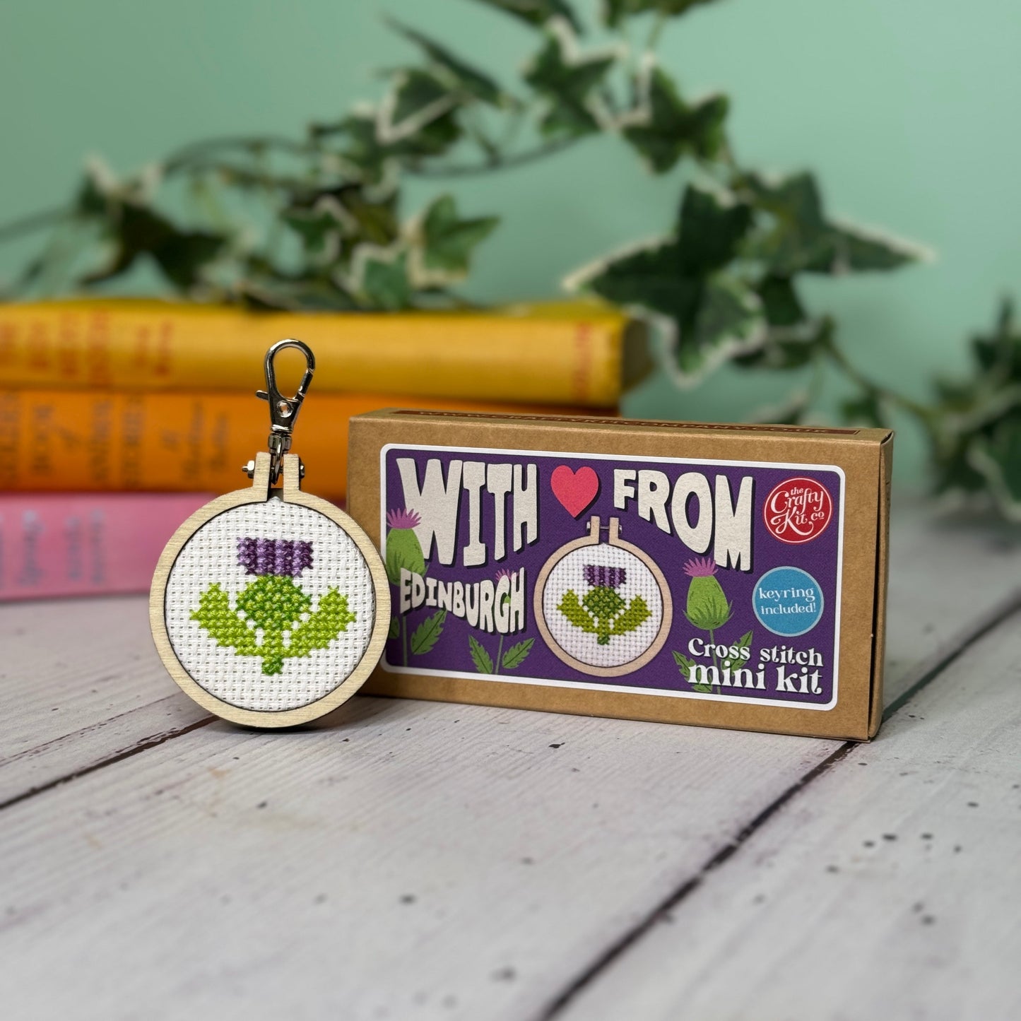 With Love from Edinburgh (Thistle) Mini Matchbox Cross Stitch Kit