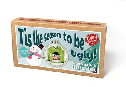 Tis The Season To Be Ugly! Mini Matchbox Christmas Cross Stitch Kit