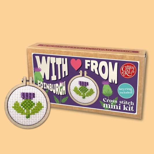 With Love from Edinburgh (Thistle) Mini Matchbox Cross Stitch Kit