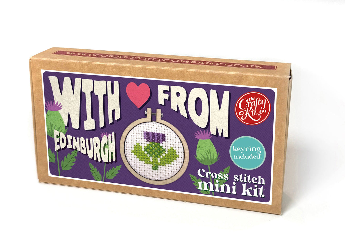 With Love from Edinburgh (Thistle) Mini Matchbox Cross Stitch Kit