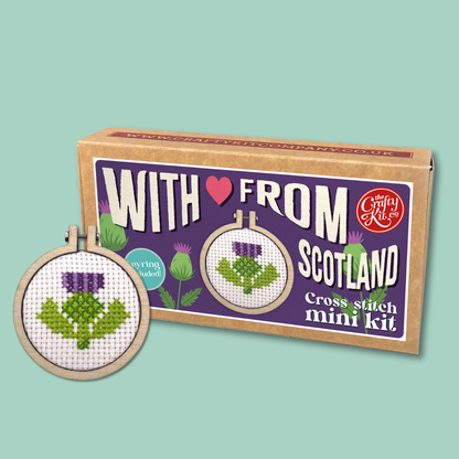 With Love from Scotland (Thistle) Mini Matchbox Cross Stitch Kit