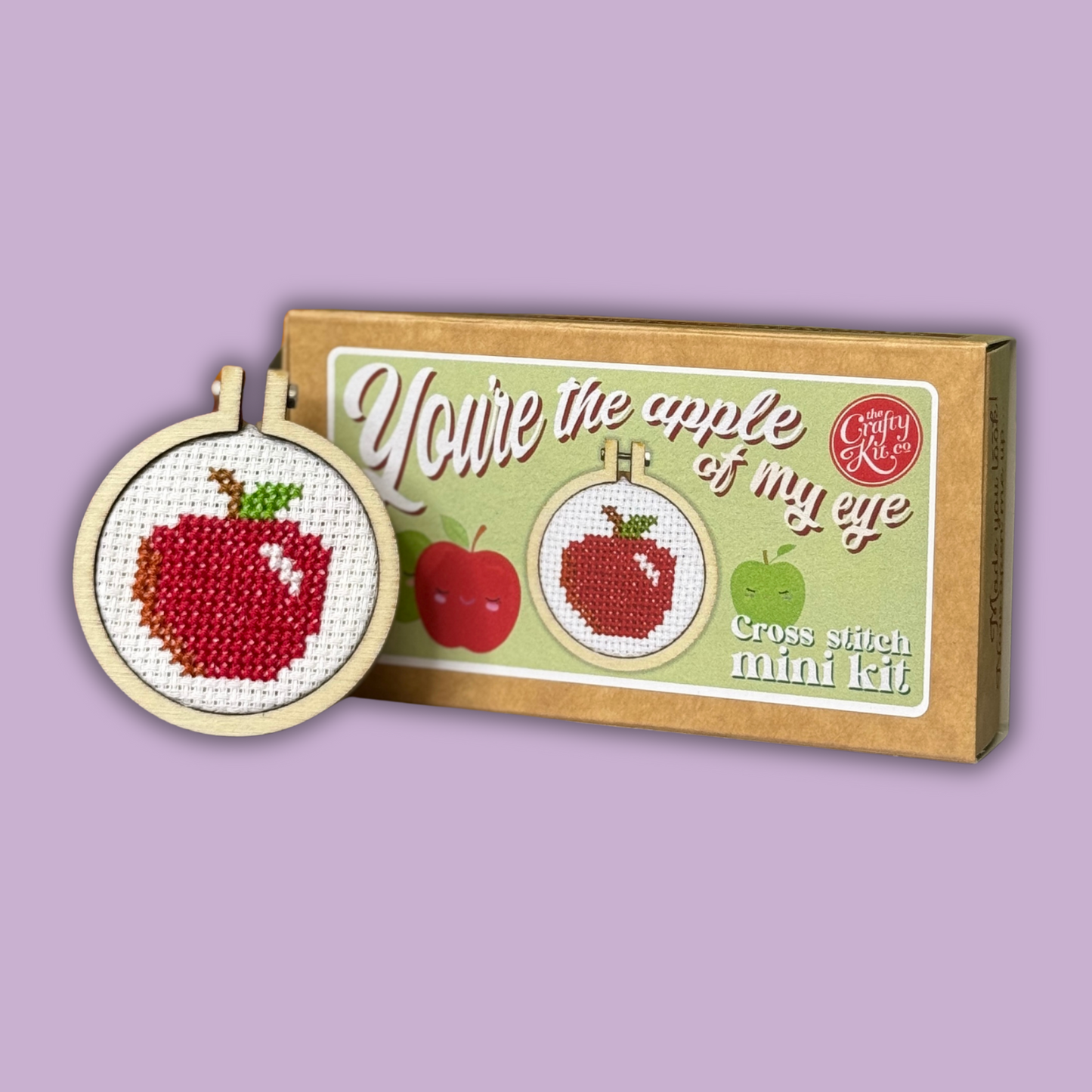 You're The Apple Of My Eye Mini Matchbox Cross Stitch Kit