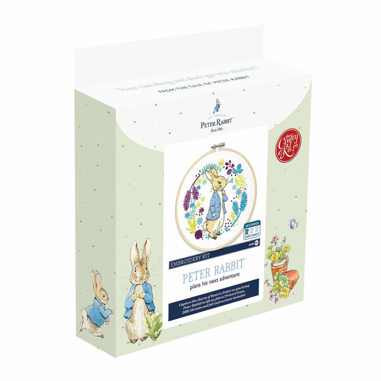 Beatrix Potter - Peter Rabbit Plans His Next Adventure Embroidery Kit