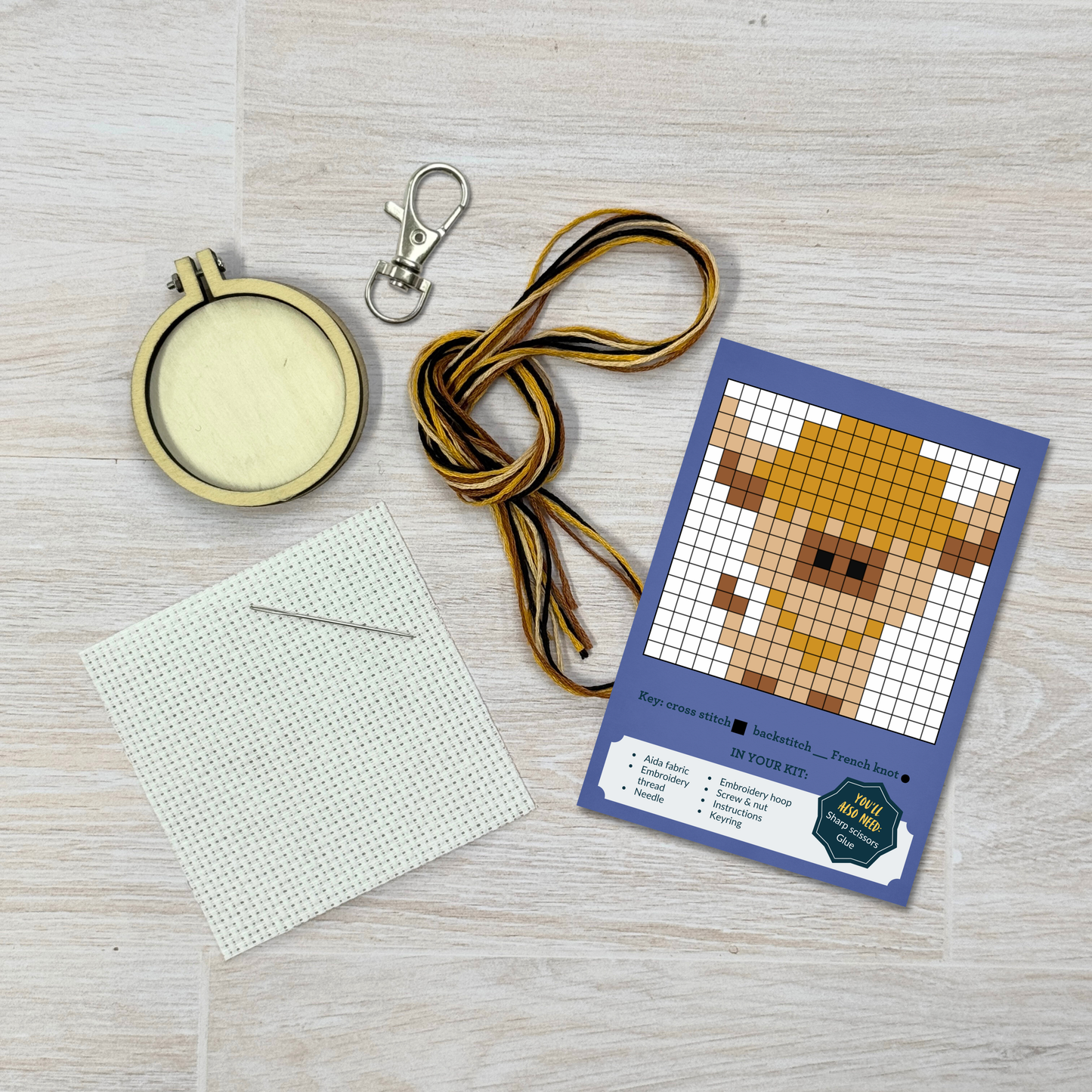 With Love from Scotland (Highland Cow) Mini Matchbox Cross Stitch Kit