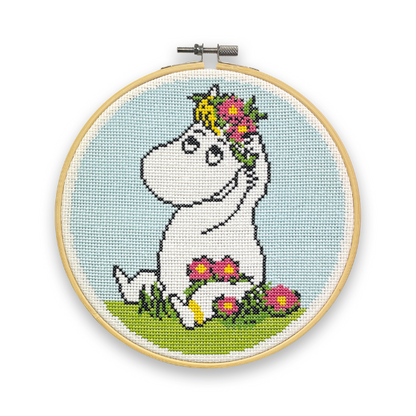 Moomin Cross Stitch Kit - Snorkmaiden Flower Arranging