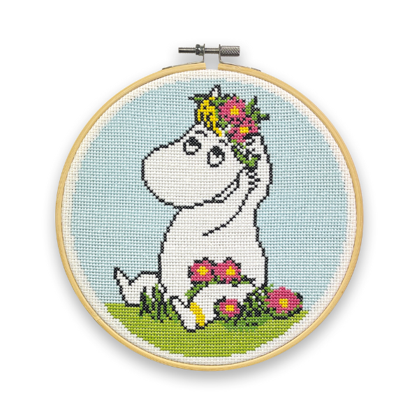 Moomin Cross Stitch Kit - Snorkmaiden Flower Arranging (pack of 2)