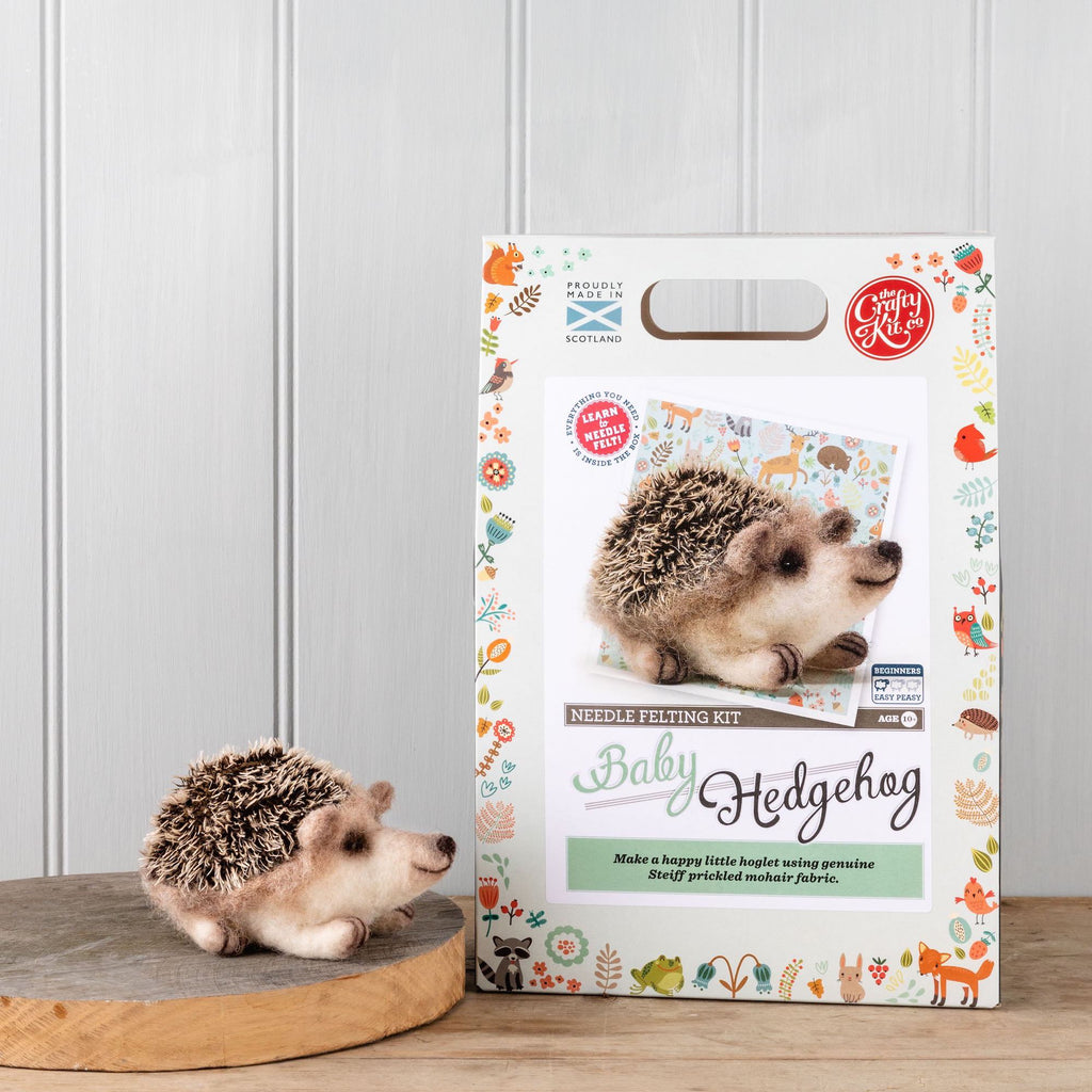 The Crafty Kit Company Needle Felted Baby Hedgehog Kit and Box